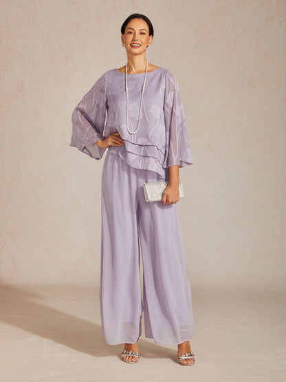 Straight Leg Chiffon Pants