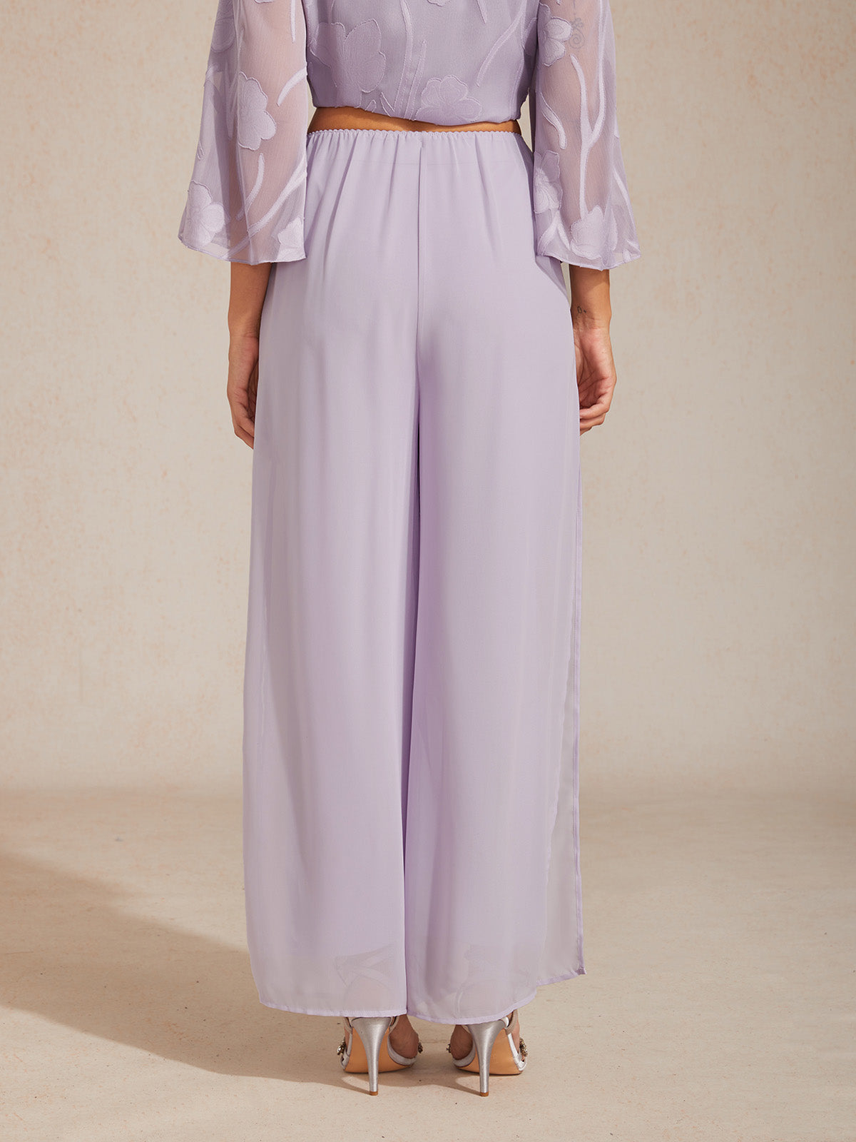 Straight Leg Chiffon Pants
