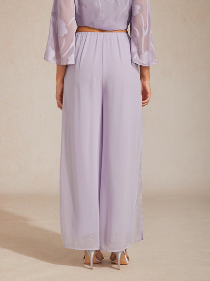 Straight Leg Chiffon Pants