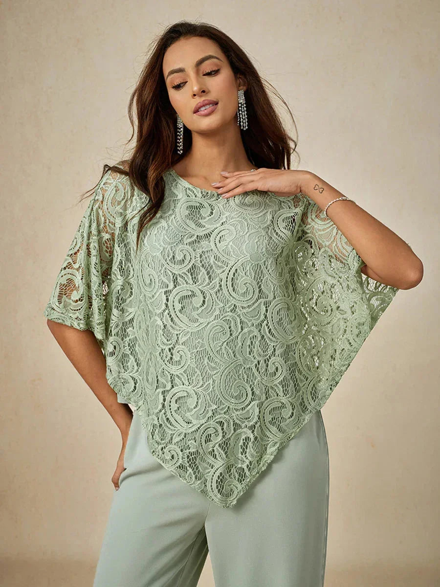 Elegant Lace Batwing Sleeve Top
