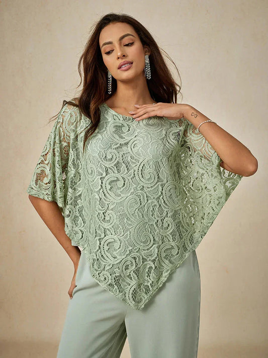 Elegant Lace Batwing Sleeve Top