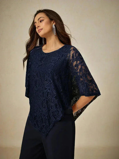 Elegant Lace Batwing Sleeve Top