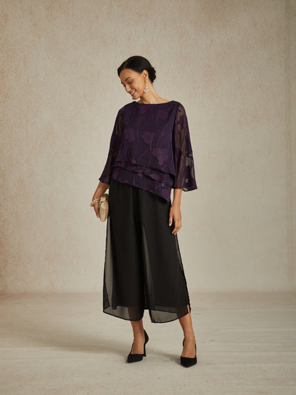 Blusa a strati in chiffon floreale