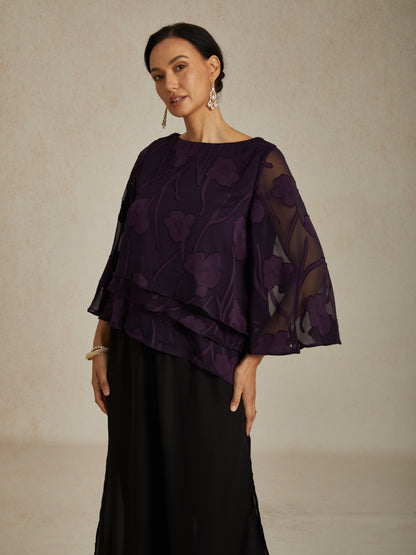 Blusa a strati in chiffon floreale