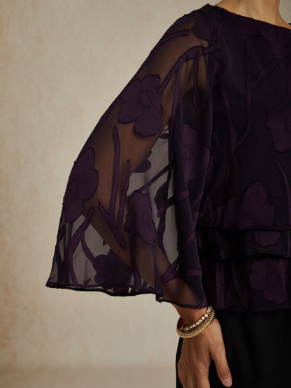 Blusa a strati in chiffon floreale