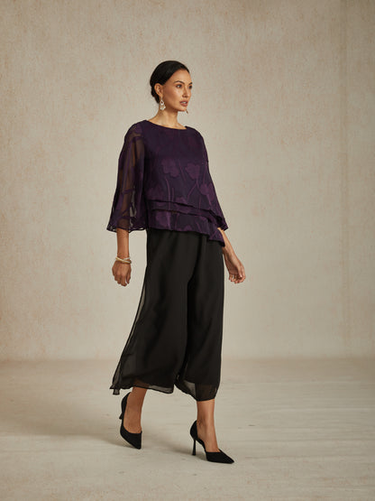 Blusa a strati in chiffon floreale