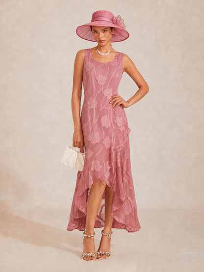 Organza Floral Wide Brim Fascinator Hat