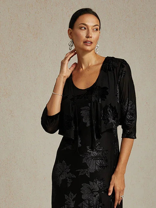 Floral Stretch 3/4 Sleeve Shrug