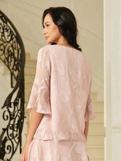 Elegante chiffon blouse met asymmetrische zoom