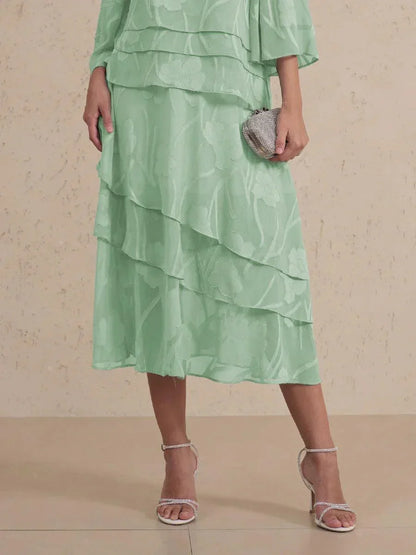 Bloemen Chiffon Midi Rok