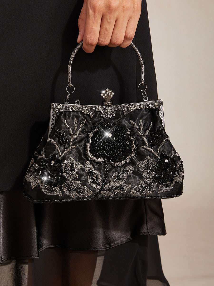 Sac à main en velours brodé de paillettes Sac de soirée