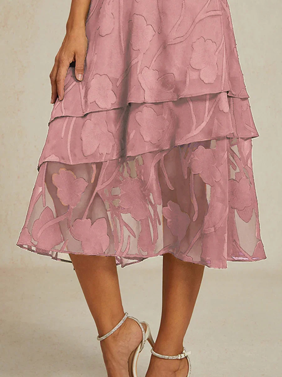 Floral Chiffon Midi Skirt