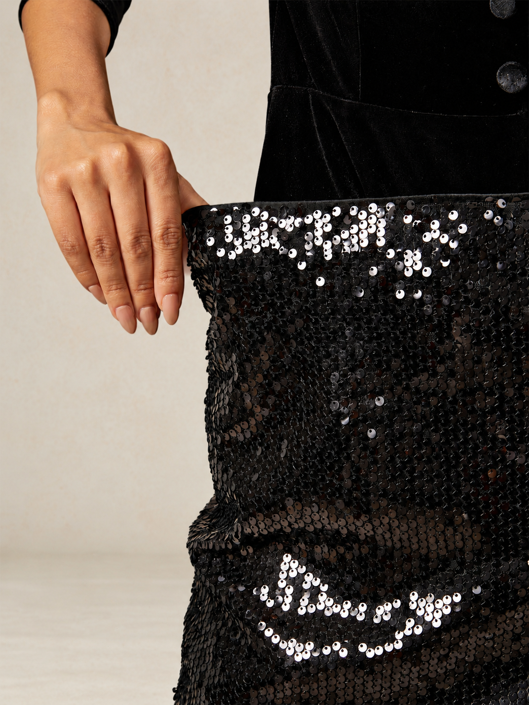 Sequins Mid A Line Skirt