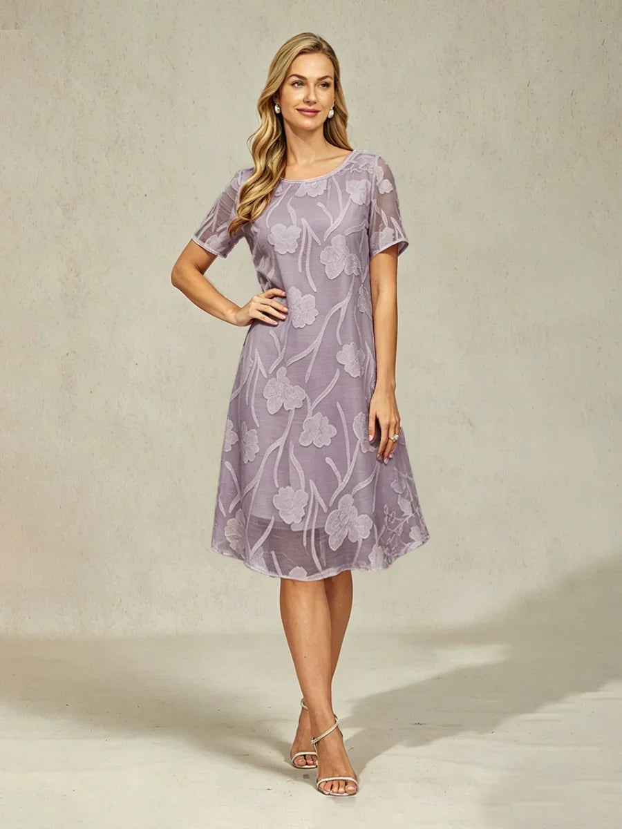 Floral Sheer Chiffon Knee-Length A Line Dress – msglamor