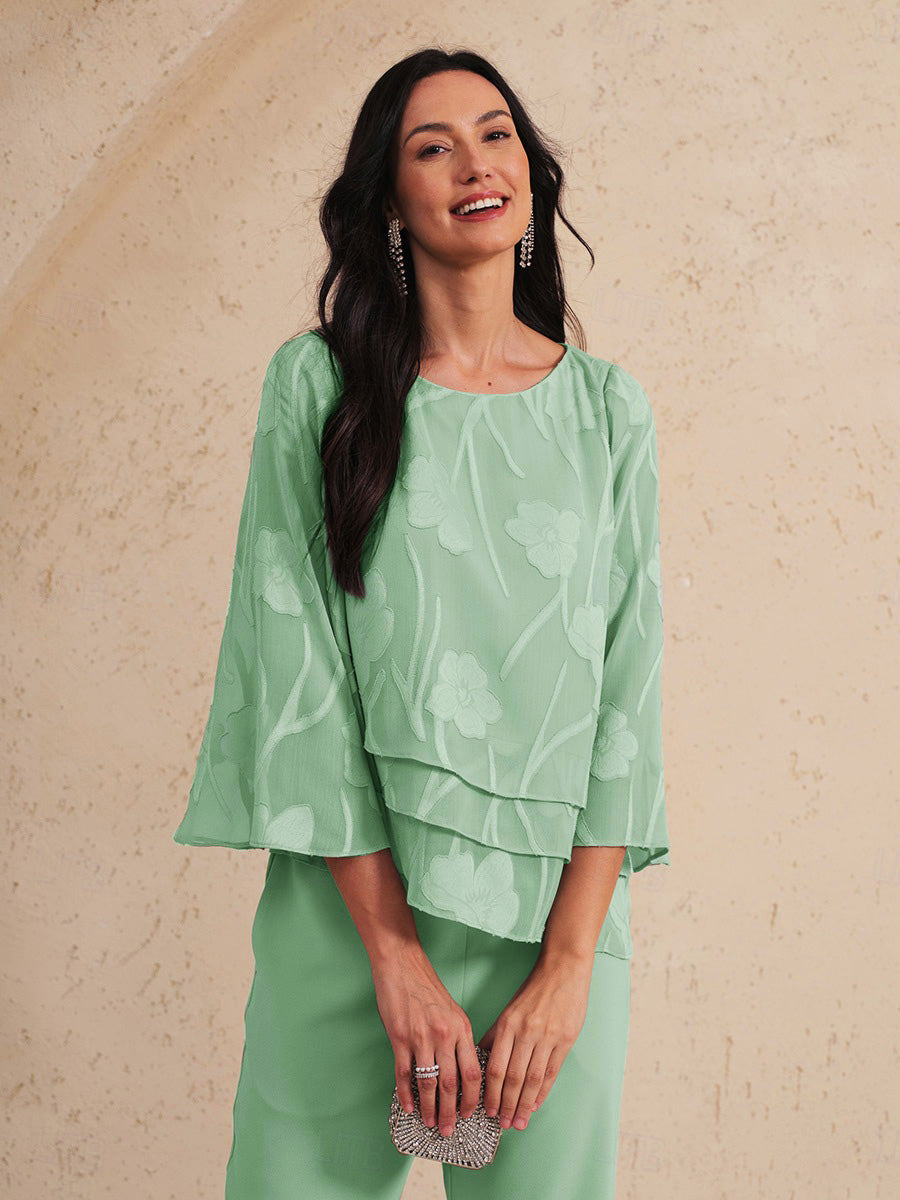 Blusa a strati in chiffon floreale