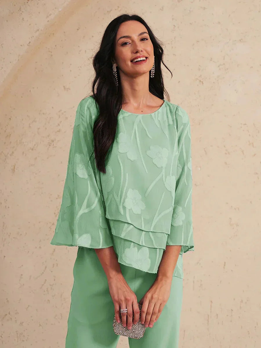 Chiffon Bloemenlaagjes Blouse
