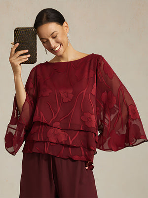 Blusa de Capas Floral de Chifón