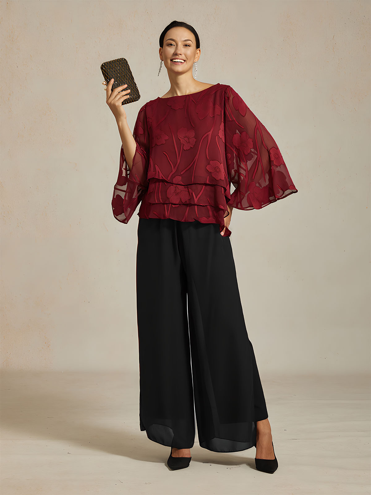 Chiffonbluse mit Blumenmuster