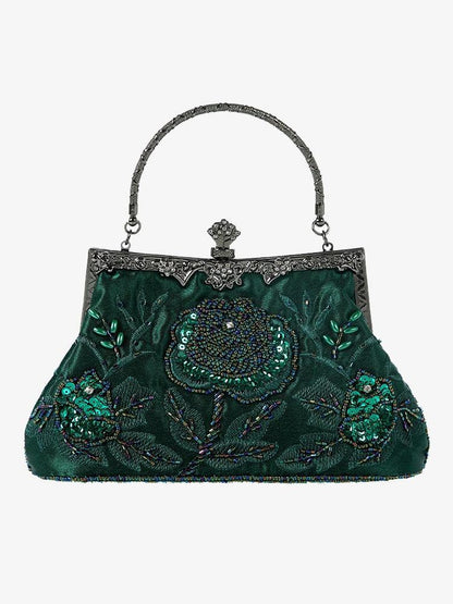 Paillettenstickerei Samt Handtasche Abendtasche