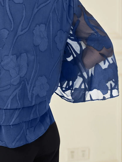 Blouse en Chiffon à Volants à Motif Floral