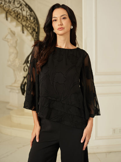 Chiffon Bloemenlaagjes Blouse