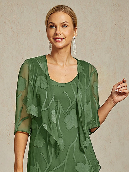 Cardigan floreale in chiffon trasparente con maniche 3/4