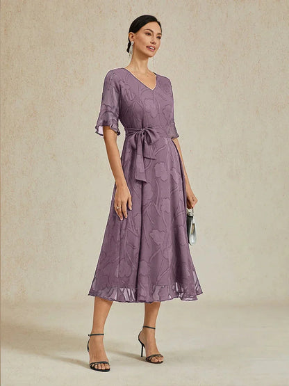 Ruffle Flutter Lace Maxi Dress