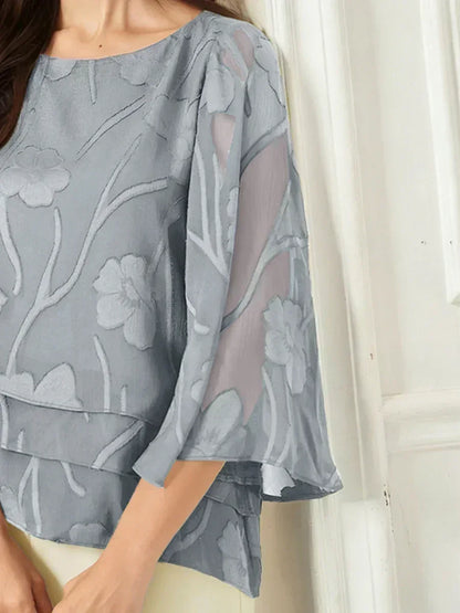 Chiffon Floral Layered Blouse