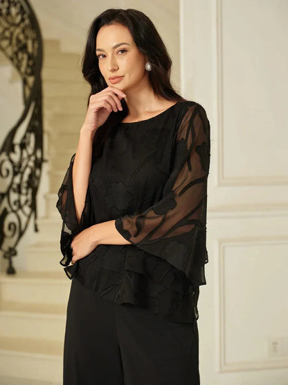 Blusa de Capas Floral de Chifón