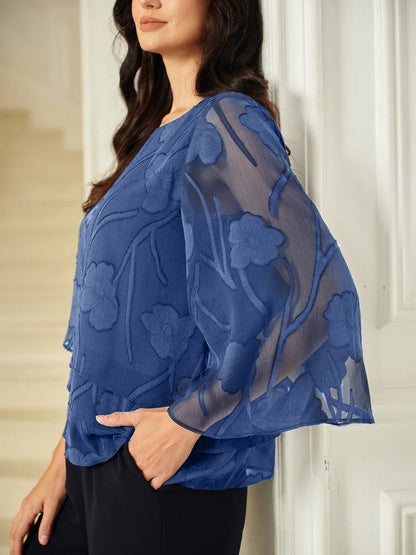 Blusa de Capas Floral de Chifón