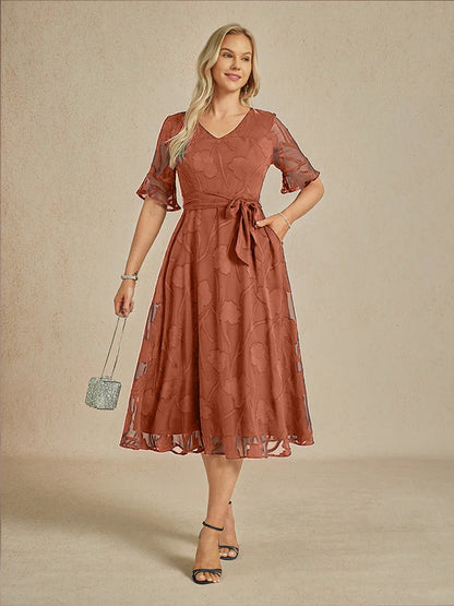 Ruffle Flutter Lace Maxi Dress