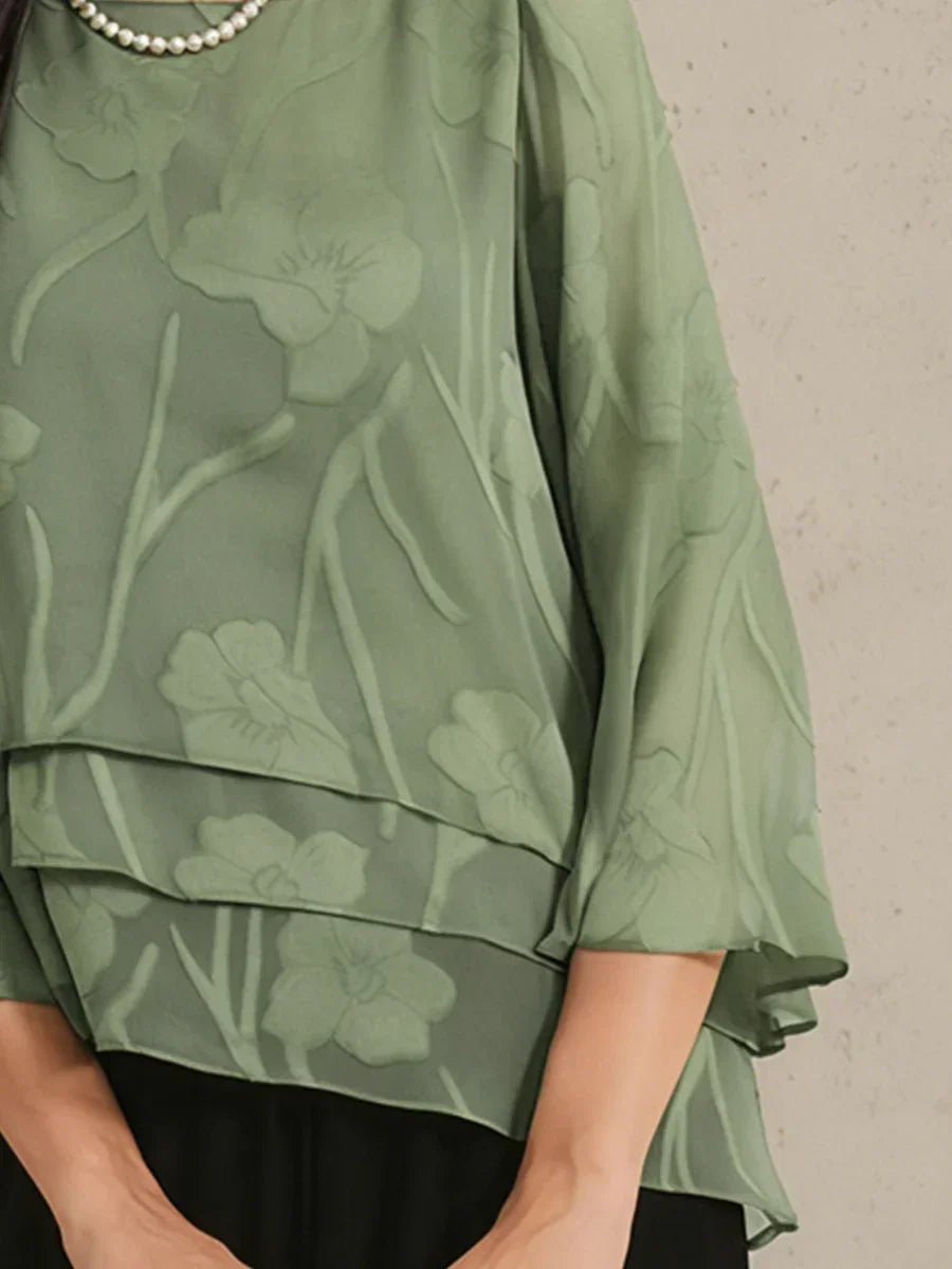 Chiffon Floral Layered Blouse