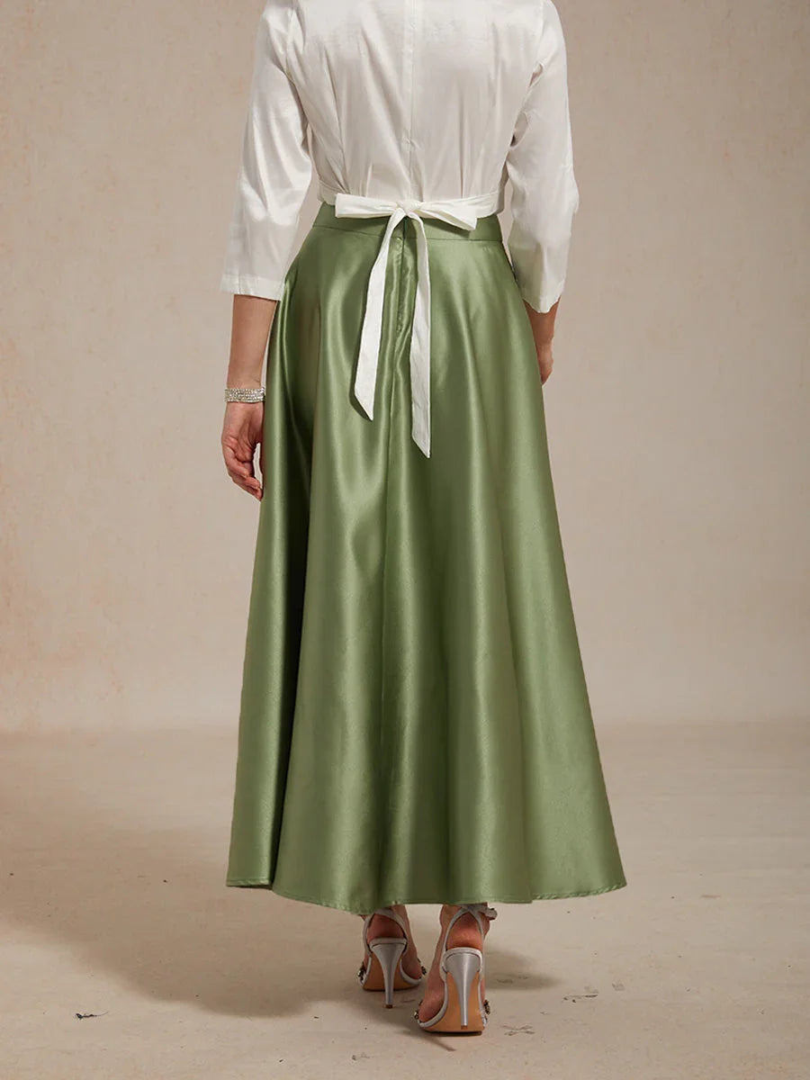 Formelles Ballkleid aus Satin in A-Linie mit Taschen