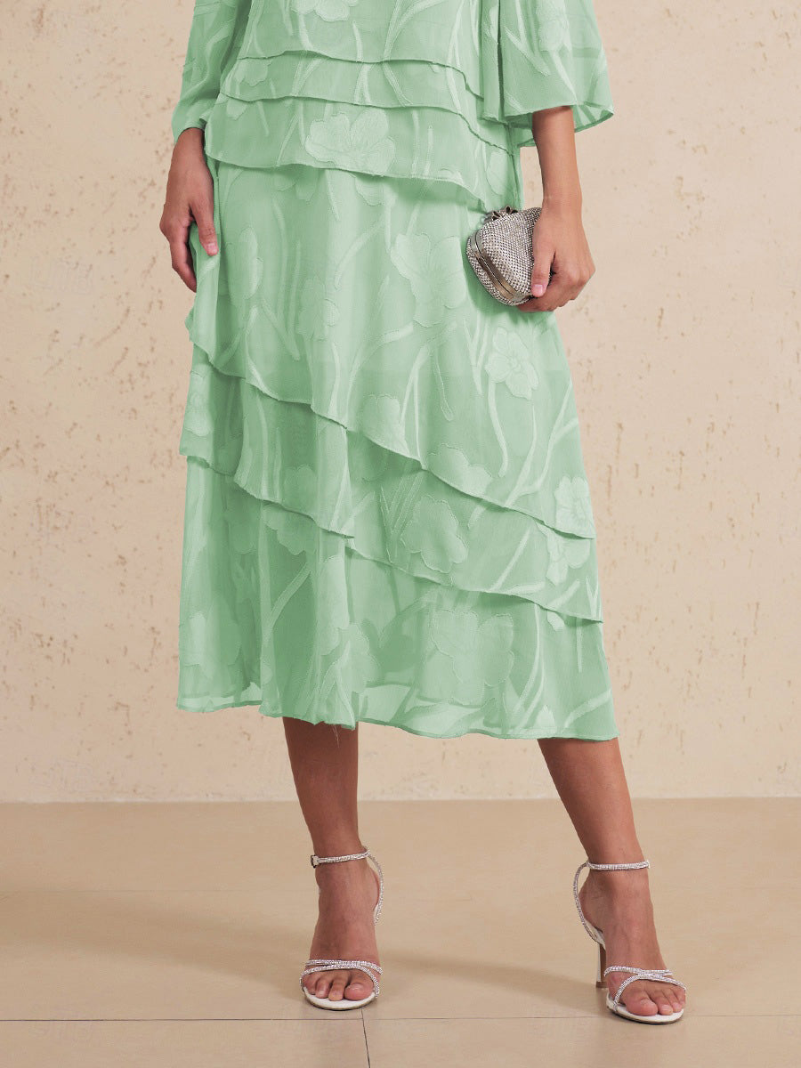 Jupe midi en mousseline fleurie