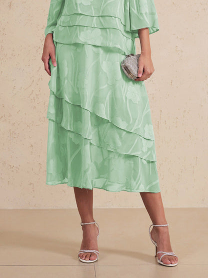 Jupe midi en mousseline fleurie