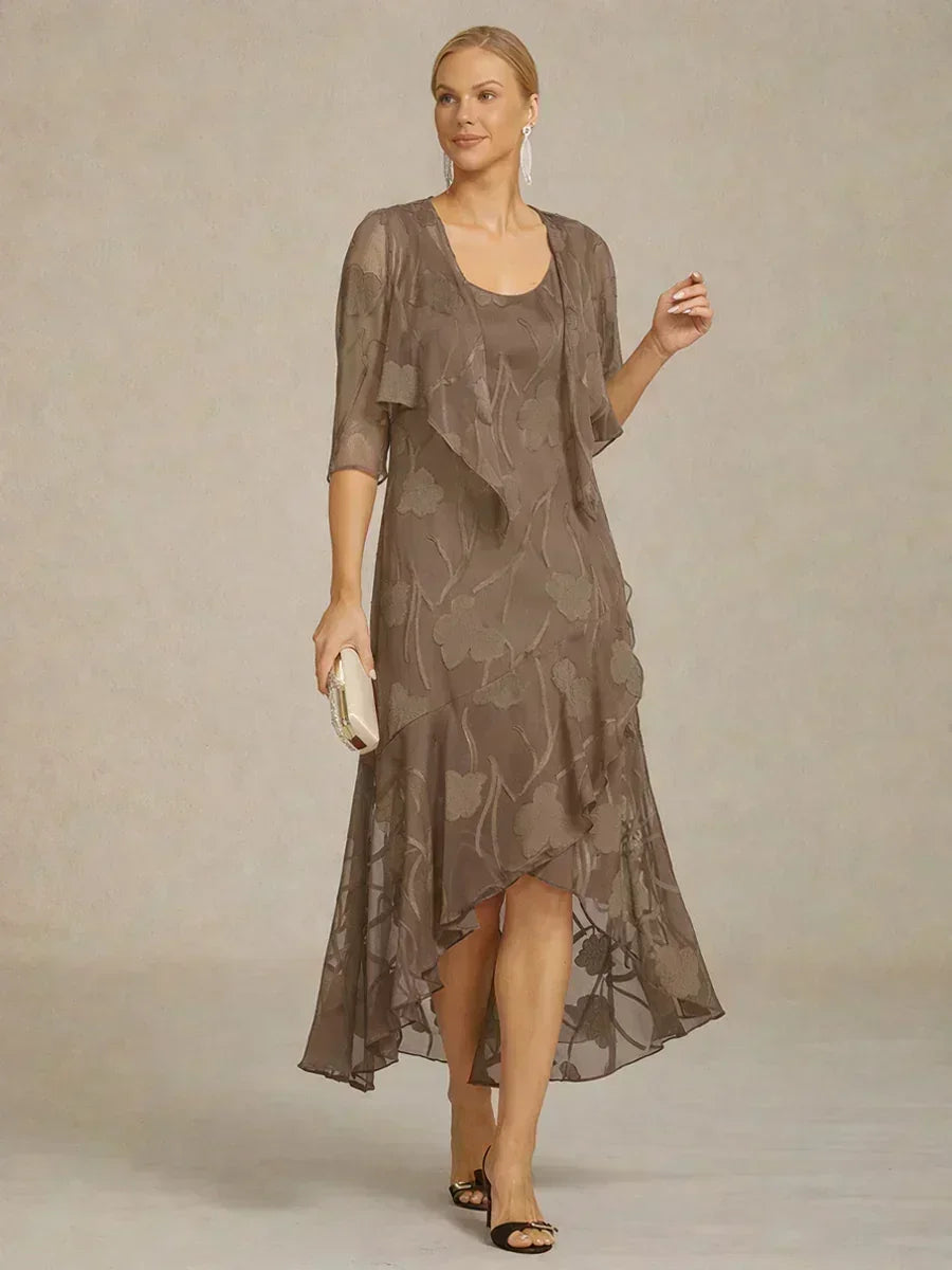 Floral Sheer Chiffon 3/4 Sleeve Shrug