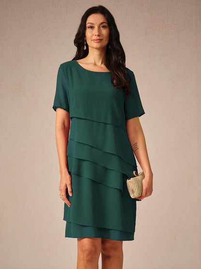 Chiffon Layered Midi Dress