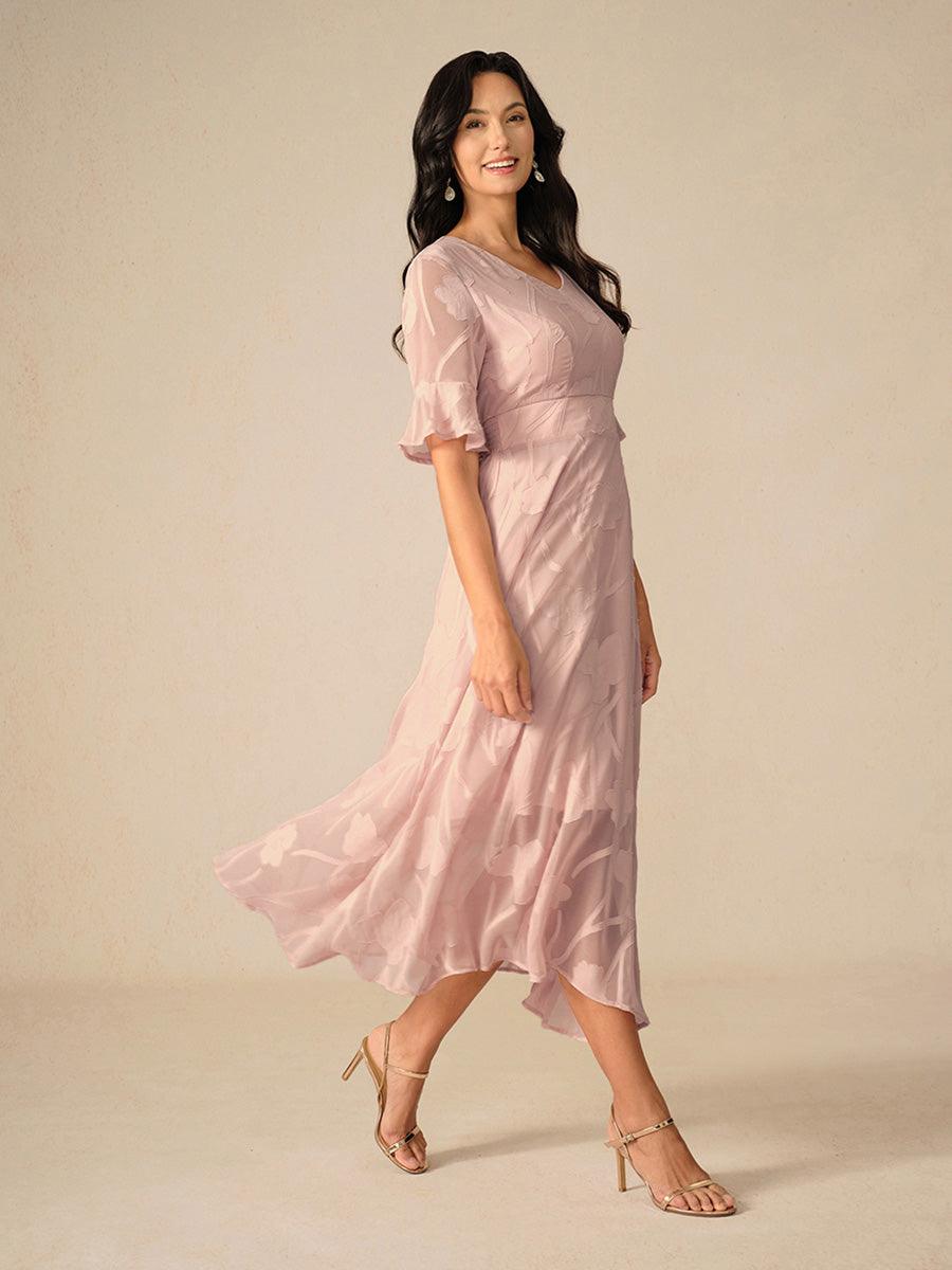 Floral Midi Semi Formal Dress