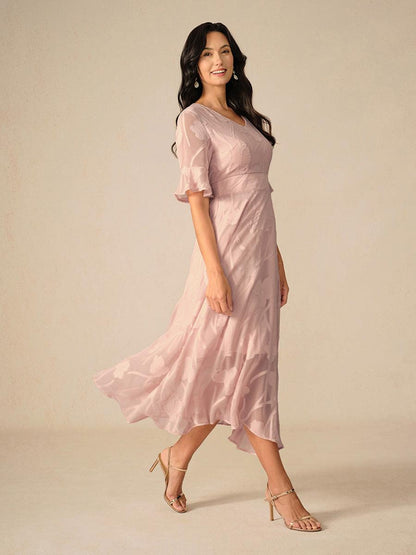 Floral Midi Semi Formal Dress