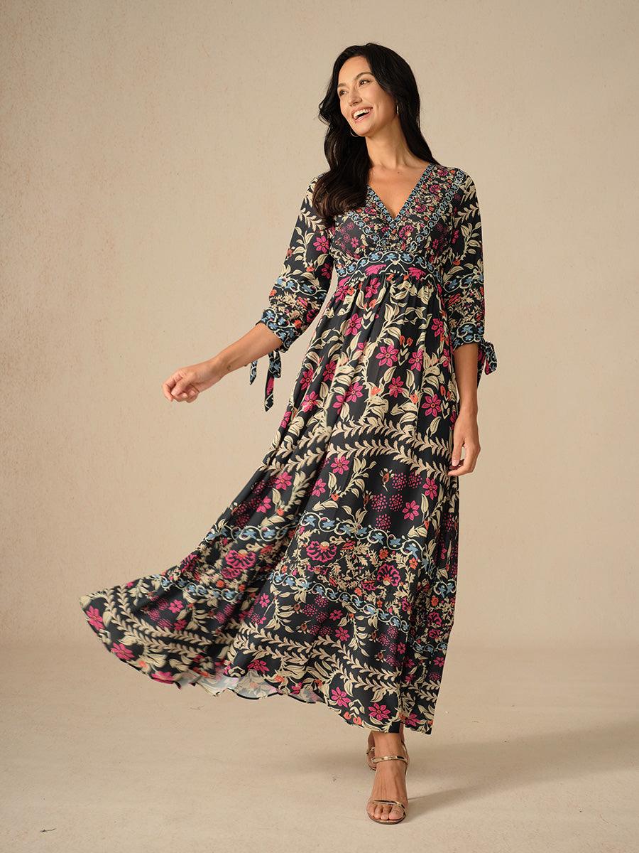 Bohemian Floral Vacation Maxi Dress