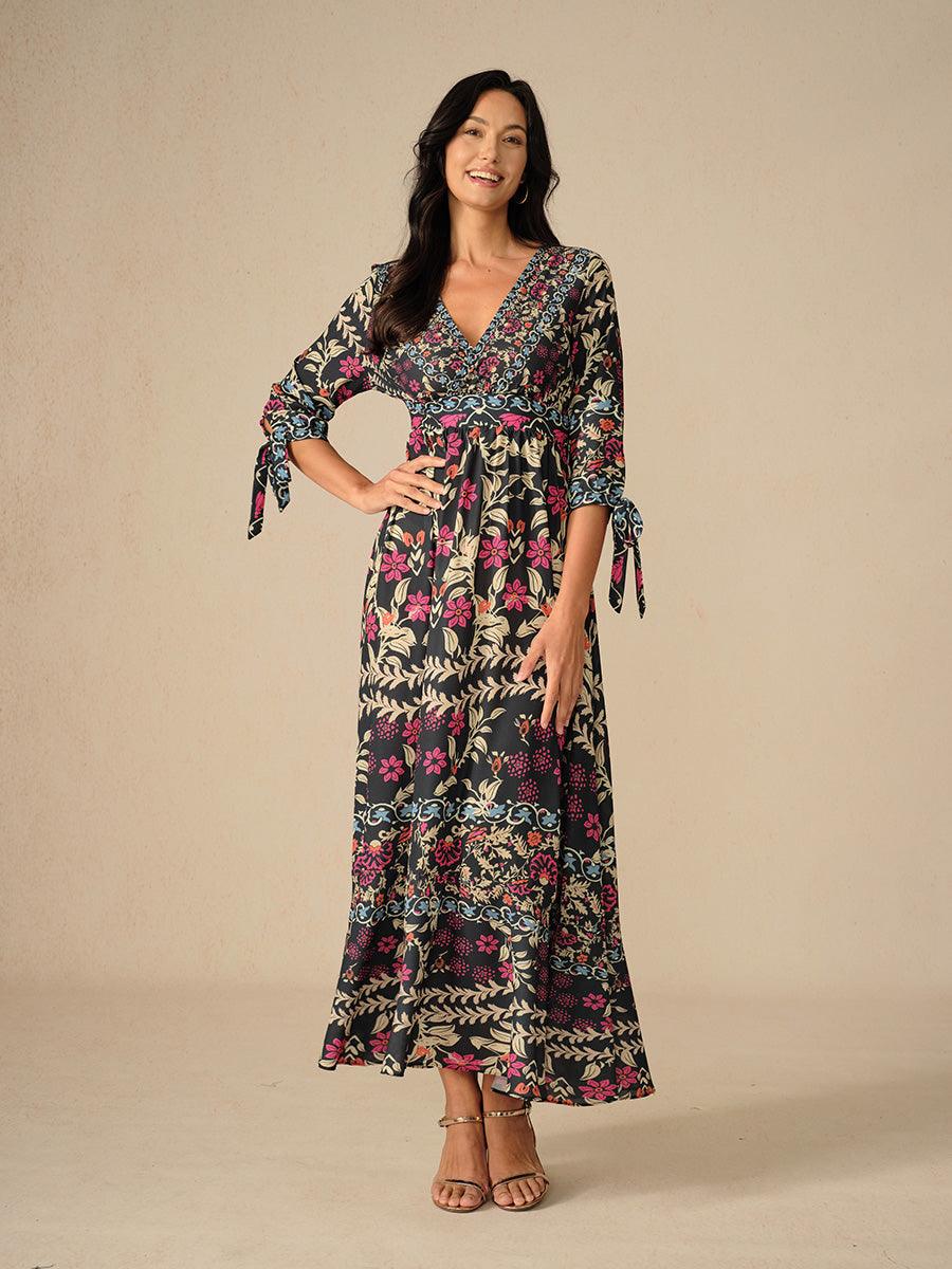 Bohemian Floral Vacation Maxi Dress