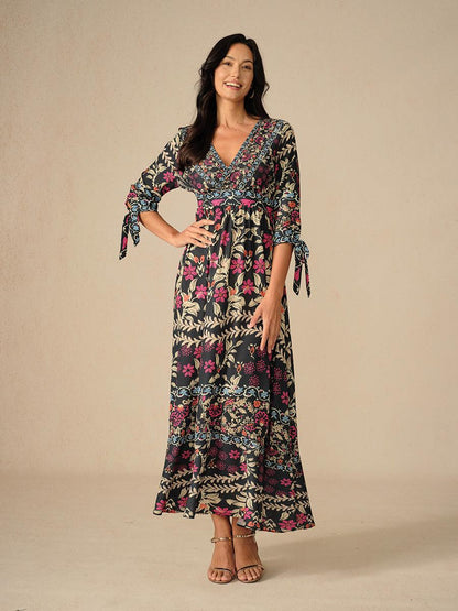 Bohemian Floral Vacation Maxi Dress