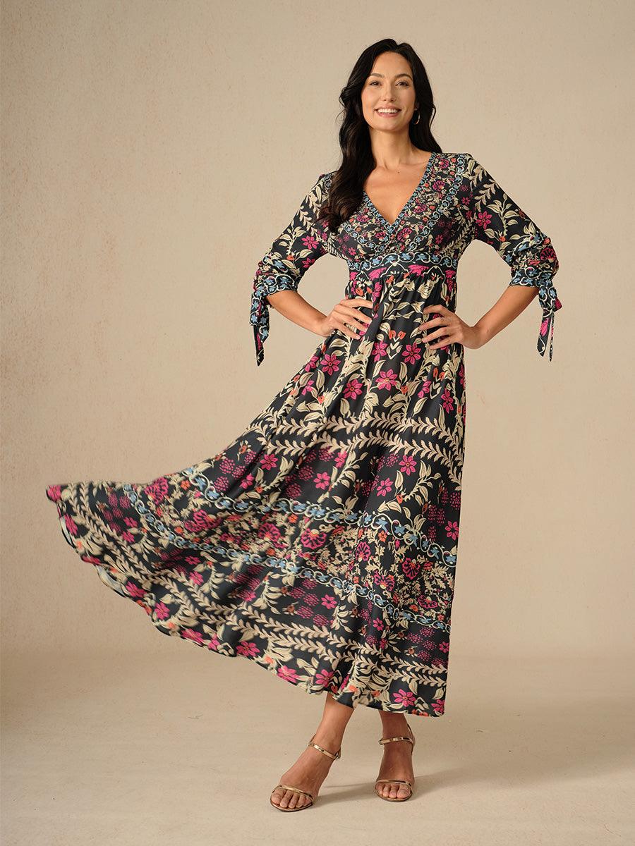 Bohemian Floral Vacation Maxi Dress