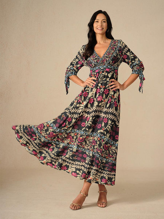 Bohemian Floral Vacation Maxi Dress