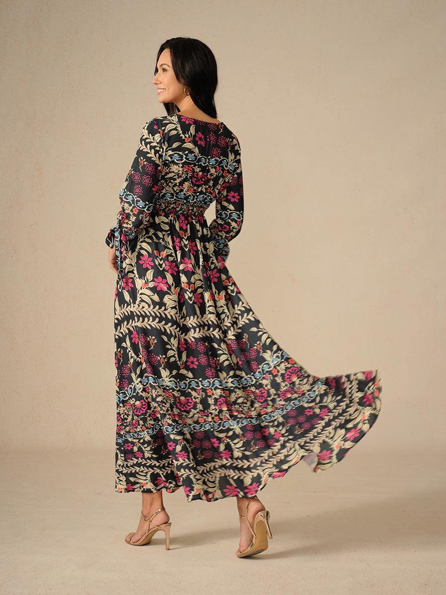 Bohemian Floral Vacation Maxi Dress