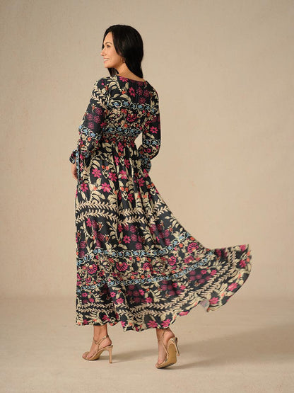 Bohemian Floral Vacation Maxi Dress