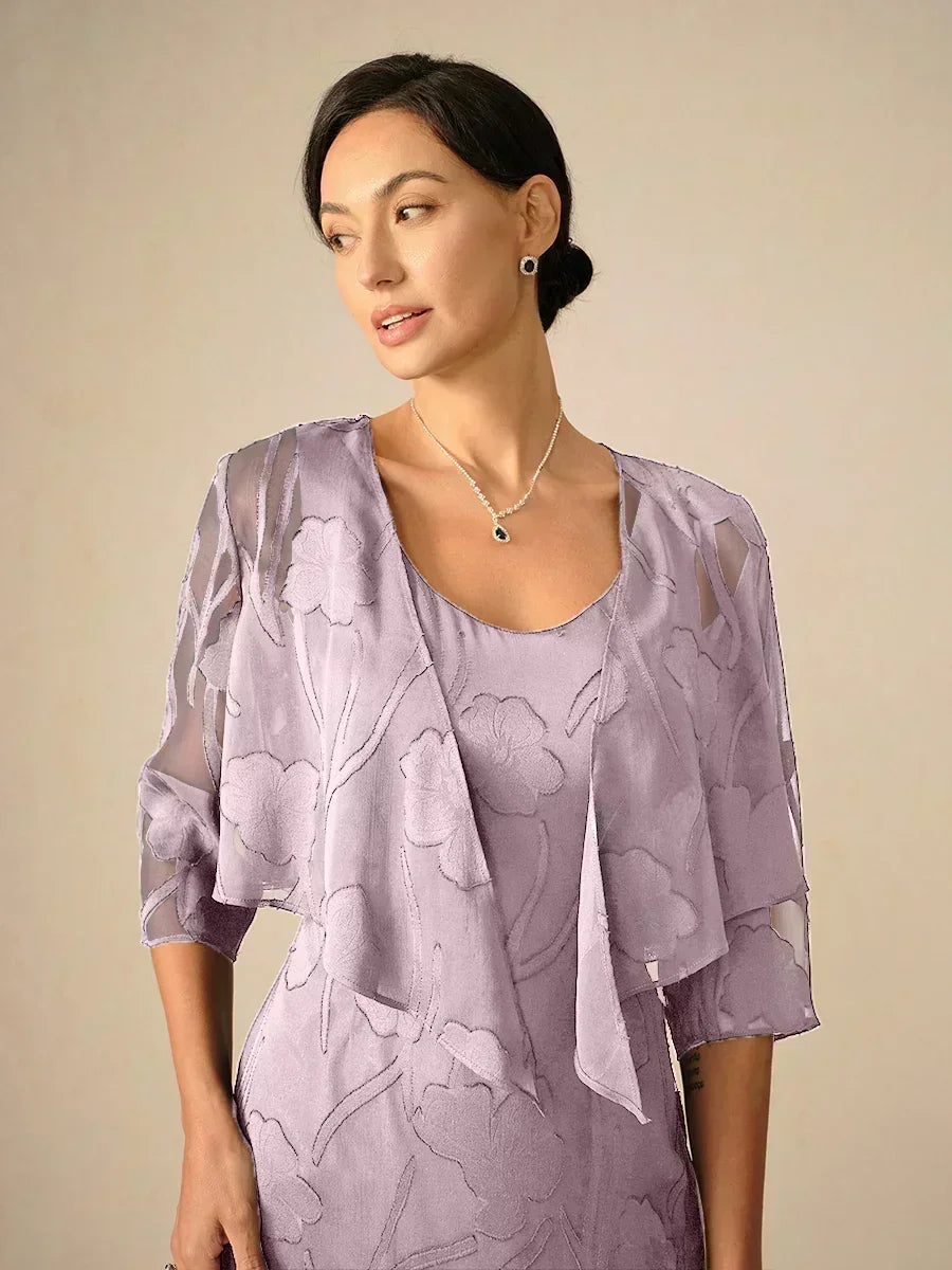 Floral Sheer Chiffon 3/4 Sleeve Shrug