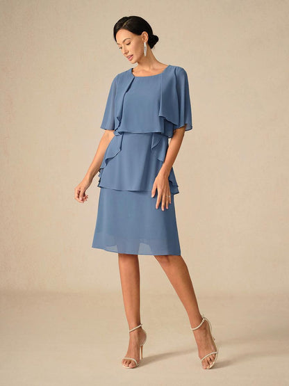 Elegant Layered Chiffon Dress