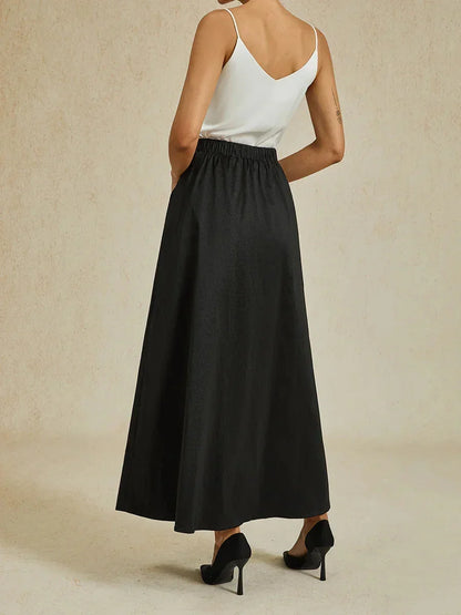 Shiny Taffeta Full Skirt with Flowing Volume