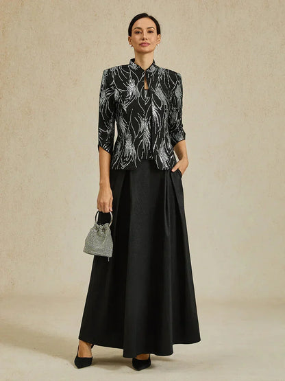 Shiny Taffeta Full Skirt with Flowing Volume